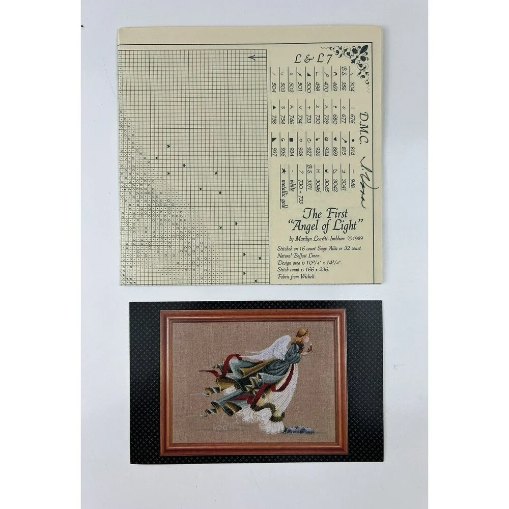 Lavender & Lace Angel Of Light Stitch Chart Pattern Marilyn Leavitt-Imblum 1989